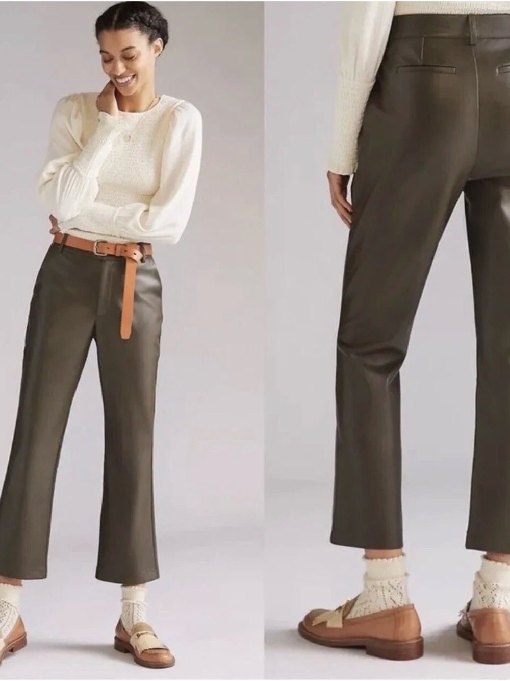 Anthropologie Avec Les Filles Flared Faux Leather Pants NWT With Defect Size XL